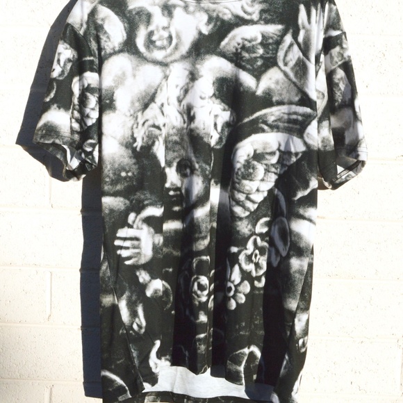 Cherub Angel Shirt Putti Cupid Wings Floral Top - Picture 3 of 7